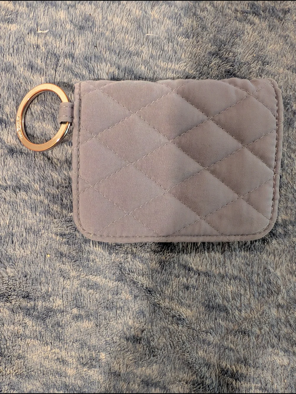 Vera Bradley Gray Quilted ID Card Holder